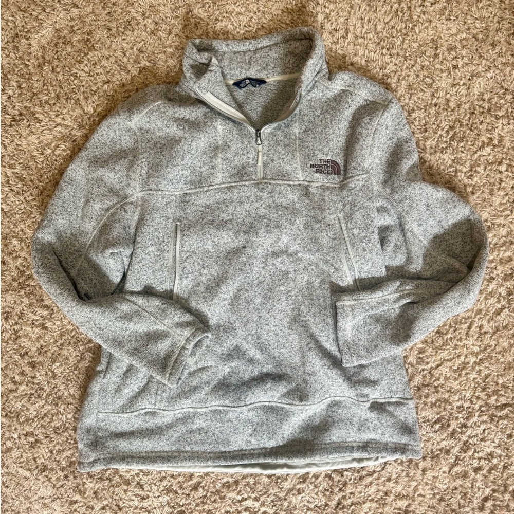 The North Face Men's Light Gray Zip-Up Sweater